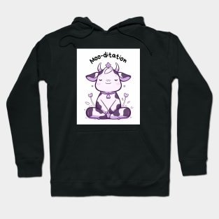 Kawaii Cute Yoga Meditating Cow Hoodie